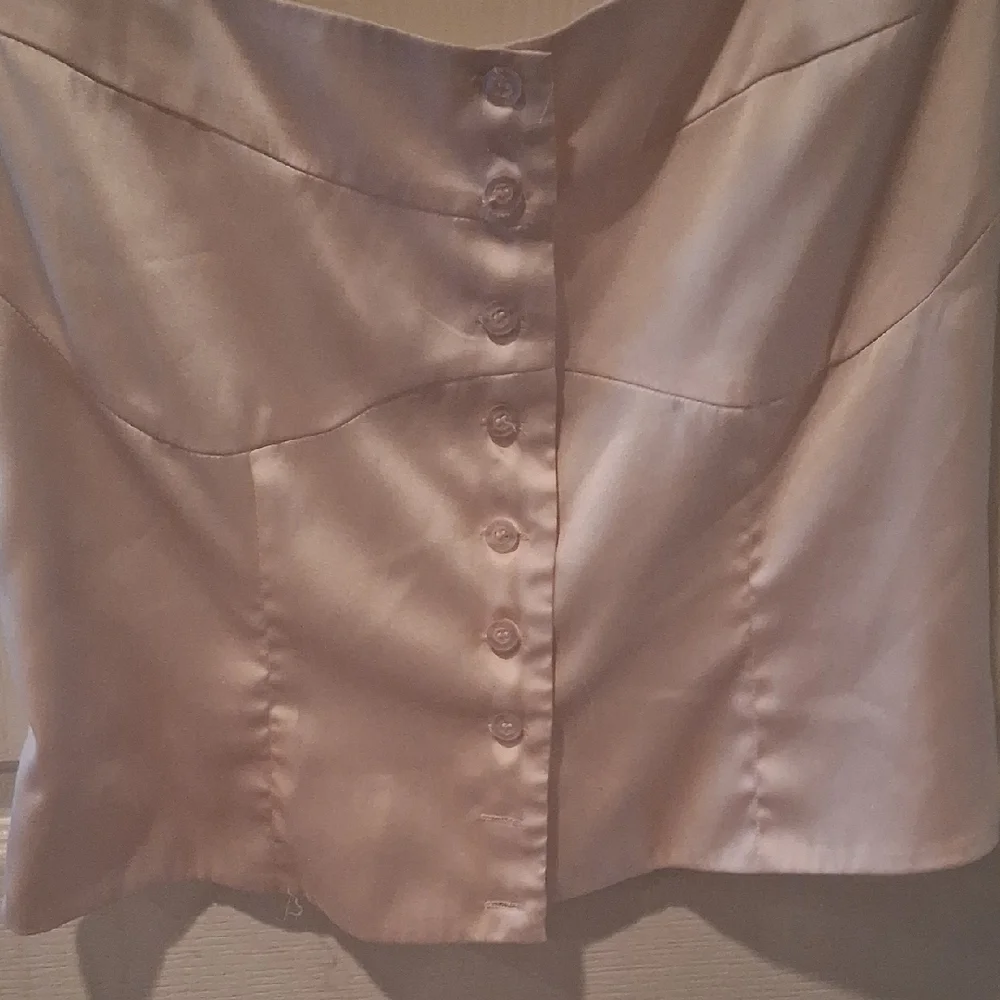 Forever 21 Ballet Pink Satin Button-Up Blouse - Picture 6 of 8